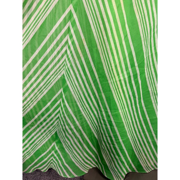 Vintage 70s Women's Dress 10 Cotton Polyester Maxi V neck Striped Party K3-21 - Picture 5 of 15